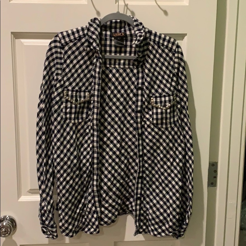 LaRok black and white studded flannel